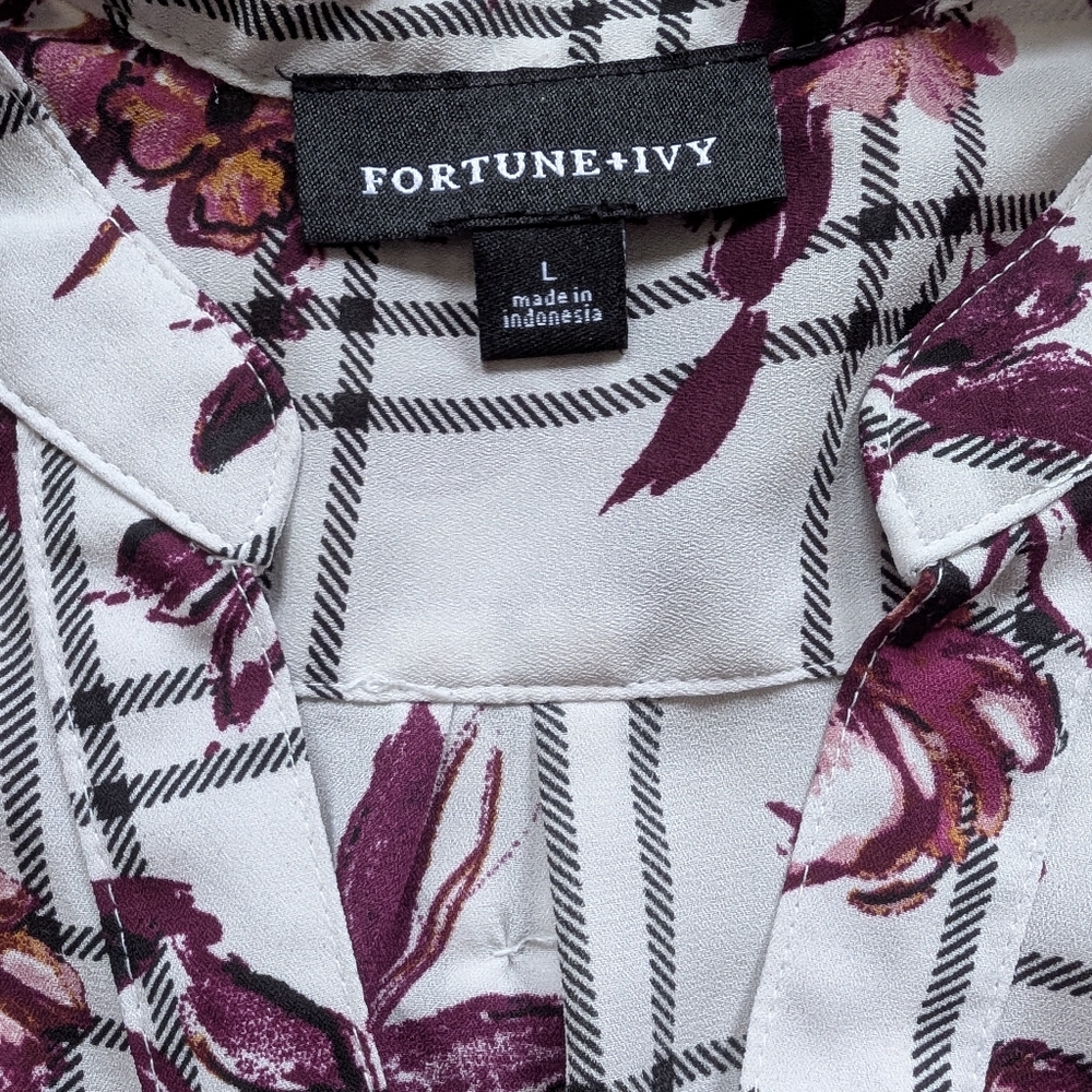Fortune And Ivy Sleeveless Floral Blouse Size Large - Picture 2 of 3